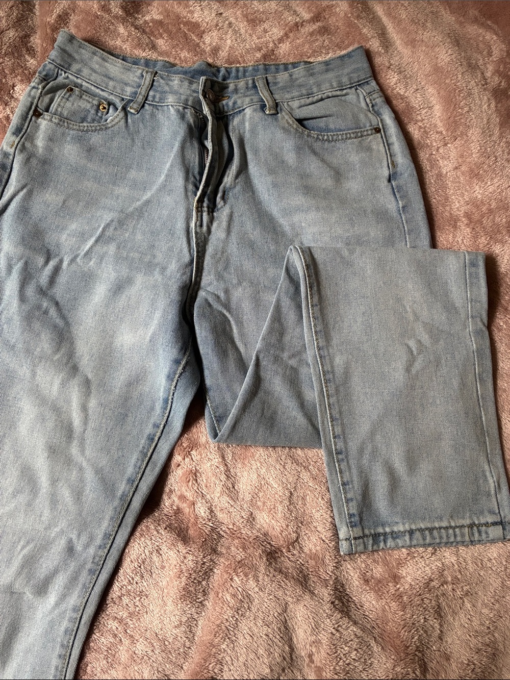 SHEIN Light Blue Women's Straight Leg Jeans